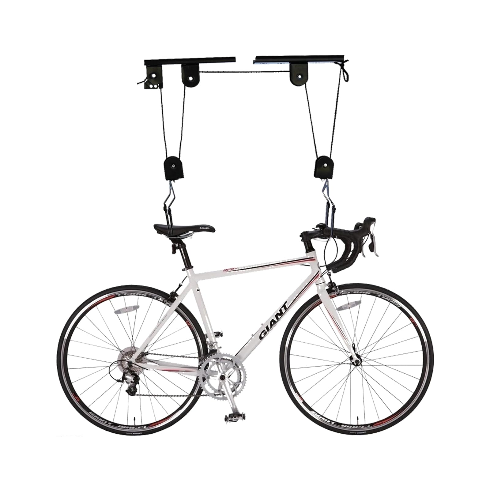 Bike Lift Hanger Fahrradaufzug, Decke montiert Pulley Rack Garage Storage Hook, Tragfähigkeit 60kg von Gardenoble