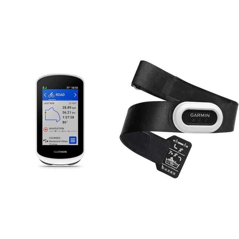 Garmin Edge Explore 2 - GPS-Fahrradnavi für Tourenradfahrende & E-Bikende & HRM- Brustgurt, Aufzeichnung von Herzfrequenzwerten, ANT+ und BLE von Garmin