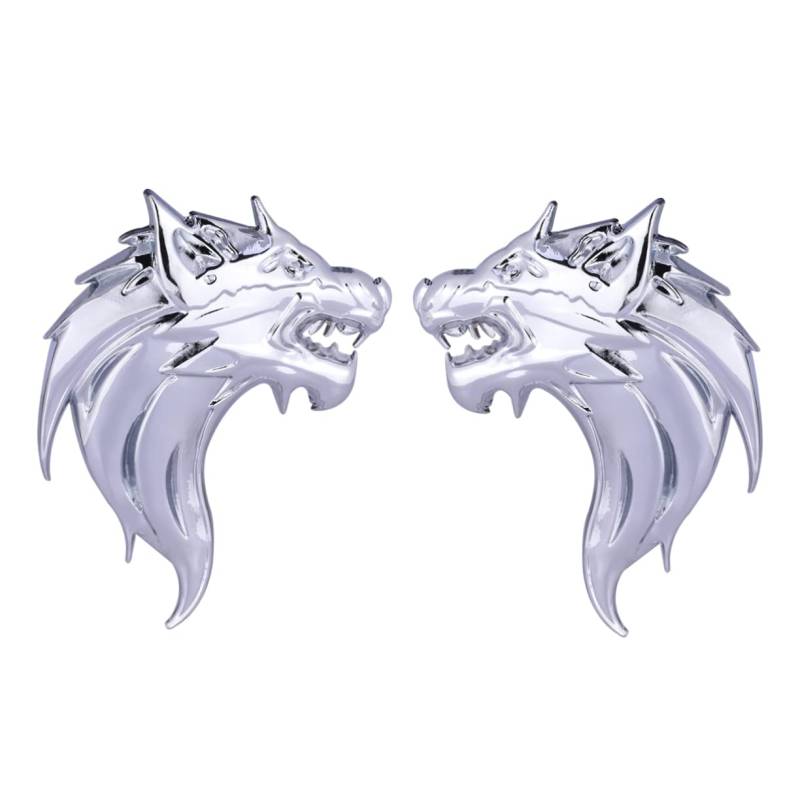 Garneck 3D Metall Wolf Autoaufkleber - Hochwertiges Emblem Für LKW Und PKW - Stilvolle Dekoration Für Autofans Einzigartiger Wolf Aufkleber in Silber Für Individuelles Fahrzeugdesign von Garneck