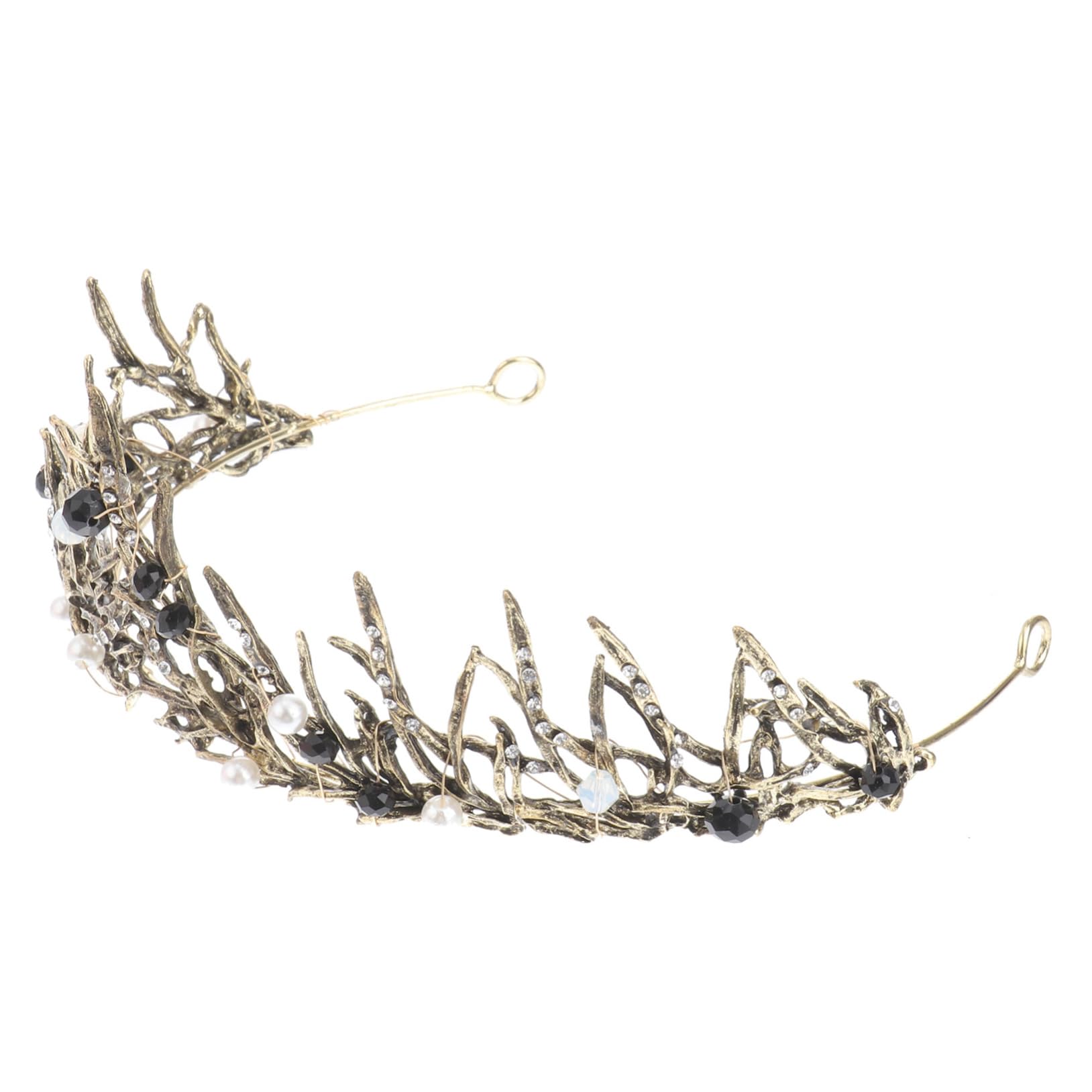 Garneck Schwarze Perle Krone - Elegante Barock Tiara Für Damen - Perfekt Für Hochzeiten Halloween Partys Und Besondere Anlässe Vintage Prinzessin Haaraccessoire in Schwarz von Garneck