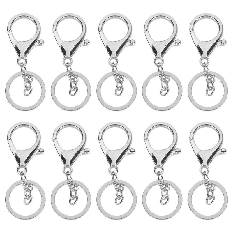 10 Stück Schlüsselring Karabiner, Schlüsselanhänger Haken mit Hummerverschlüssen, Metal Karabiner Klein für Schlüsselring Clip Lanyard, Schmuck DIY(#1) von Garosa