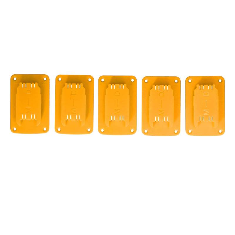 Batterie-Befestigungshalterung, Aufbewahrungsregal mit 5 Werkzeughaltern für M18, 18 V, Organisation der Werkbank für 14,4 V, 18 V, 20 V, DCB-Serie (YELLOW) von Garosa