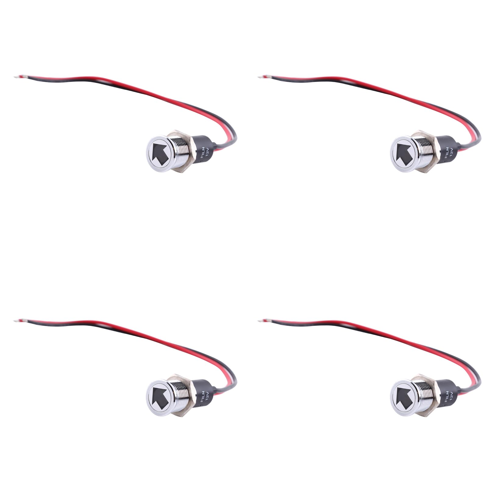 Garosa 4 Stück 12 V 14 Mm LED-Armaturenbrett-Warnleuchte Rot Blau Grün, Schönes Design, Einfache Montage für Fahrrad, Auto, Boot von Garosa