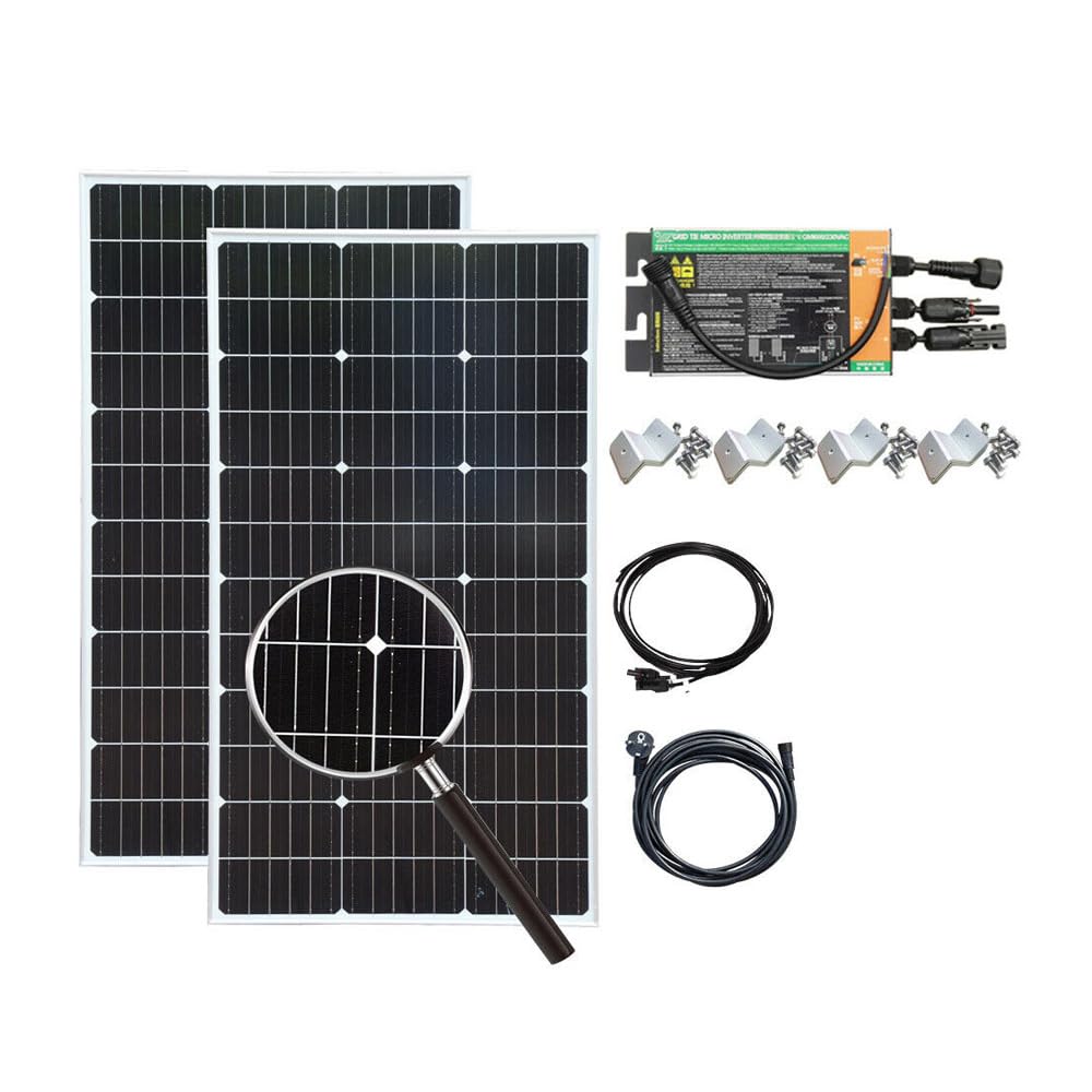 Gasolarxy 300w Balkonkraftwerk Komplett Steckdose Solaranlage 2 x 100 watt Solarpanel Photovoltaik von Gasolarxy