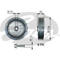 Riemenscheibe, Kurbelwelle GATES DriveAlign™ TVD1008A von Gates