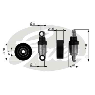 Spannrolle, Keilrippenriemen Gates T38242 von Gates