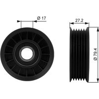 Umlenk-/Führungsrolle, Keilrippenriemen GATES DriveAlign™ T38009 von Gates