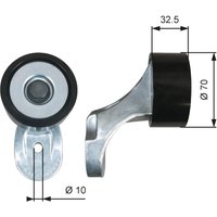 Umlenk-/Führungsrolle, Keilrippenriemen GATES T36651 von Gates