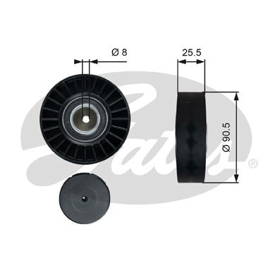 Umlenk-/Führungsrolle, Keilrippenriemen Gates T36005 von Gates