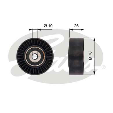 Umlenk-/Führungsrolle, Keilrippenriemen Gates T36393 von Gates