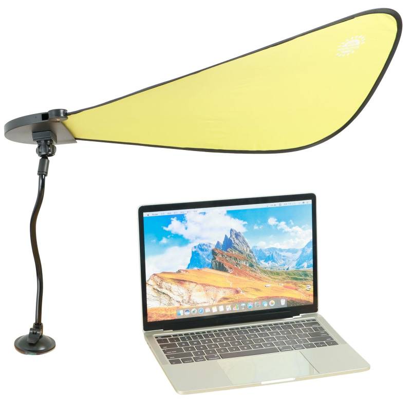 Laptop-Visier Blendfreier Sonnenschutz mit Saugnapf 360° Drehbar Schreibtisch Visierreflektor Klappbar Wird Verwendet die Intensität des Sonnenlichts zu Reduzieren (Gelbe, verbesserte Version) von Gatphy