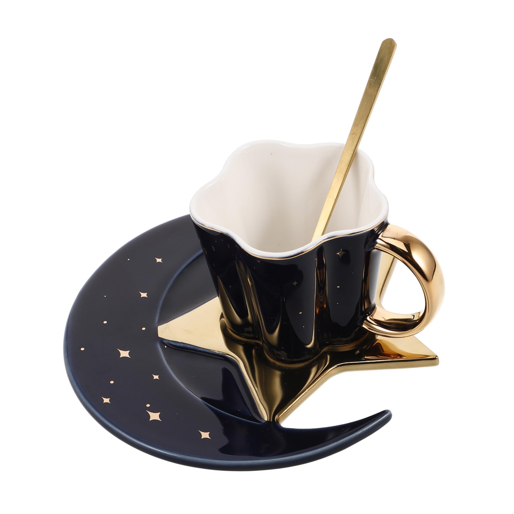 Gatuida 1 Satz Becher Mond und Sterne Tasse Keramische Kaffeetasse Einzigartige Tasse Luxuriöse Kaffeetasse Tasse für Cafés ästhetische Tassen Coole Tasse Café-Tassen Latte Tasse Keramik von Gatuida