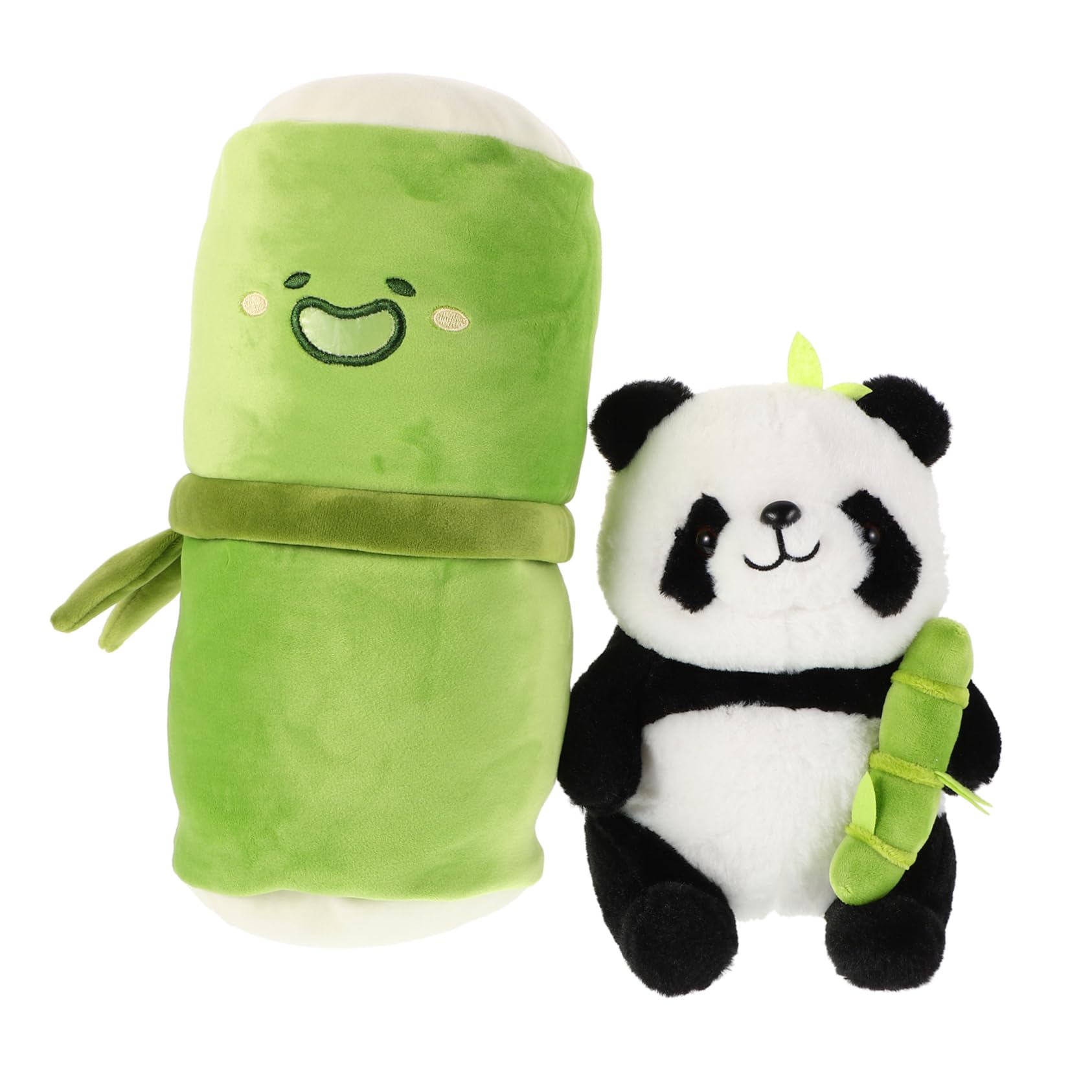 Gatuida 1 Set Kawaii Panda Stofftier Überwurfkissen Und Bambusbeutel Entzückendes Plüsch Panda Puppenkissen Für Geburtstags Und Weihnachtsgeschenke von Gatuida