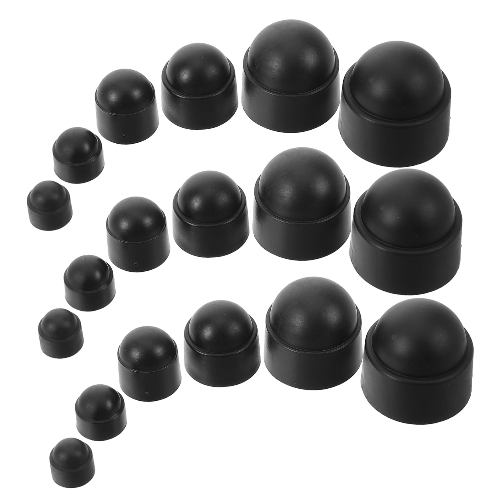 Gatuida 145-teiliges Set Mutternabdeckungssatz Mutternkappen Schwarz Staubschutzhüllen Schraubenschutzabdeckung Nussabdeckung Kappe Radschlösser, Radmuttern Nussbecher Nylon Black von Gatuida