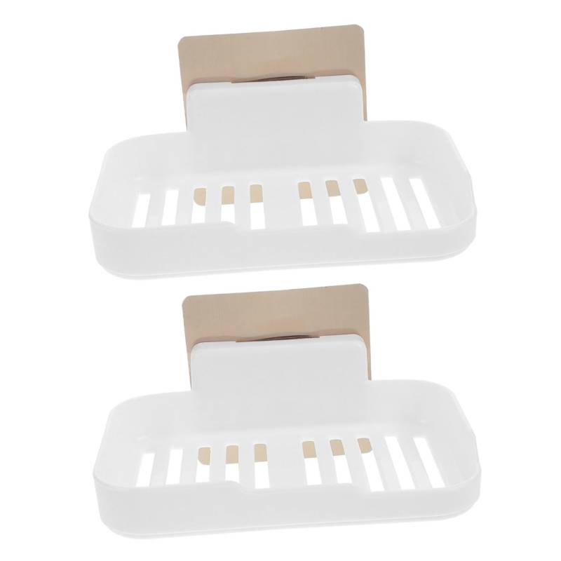 Gatuida 2Pcs Wandmontierte Duschseife Halte Klebstoff Seifenschale Für Badezimmerzubehör Und Wohnmobil Dusche Mit Starkem Klebstoff Und Drainage Seifenkoffer von Gatuida