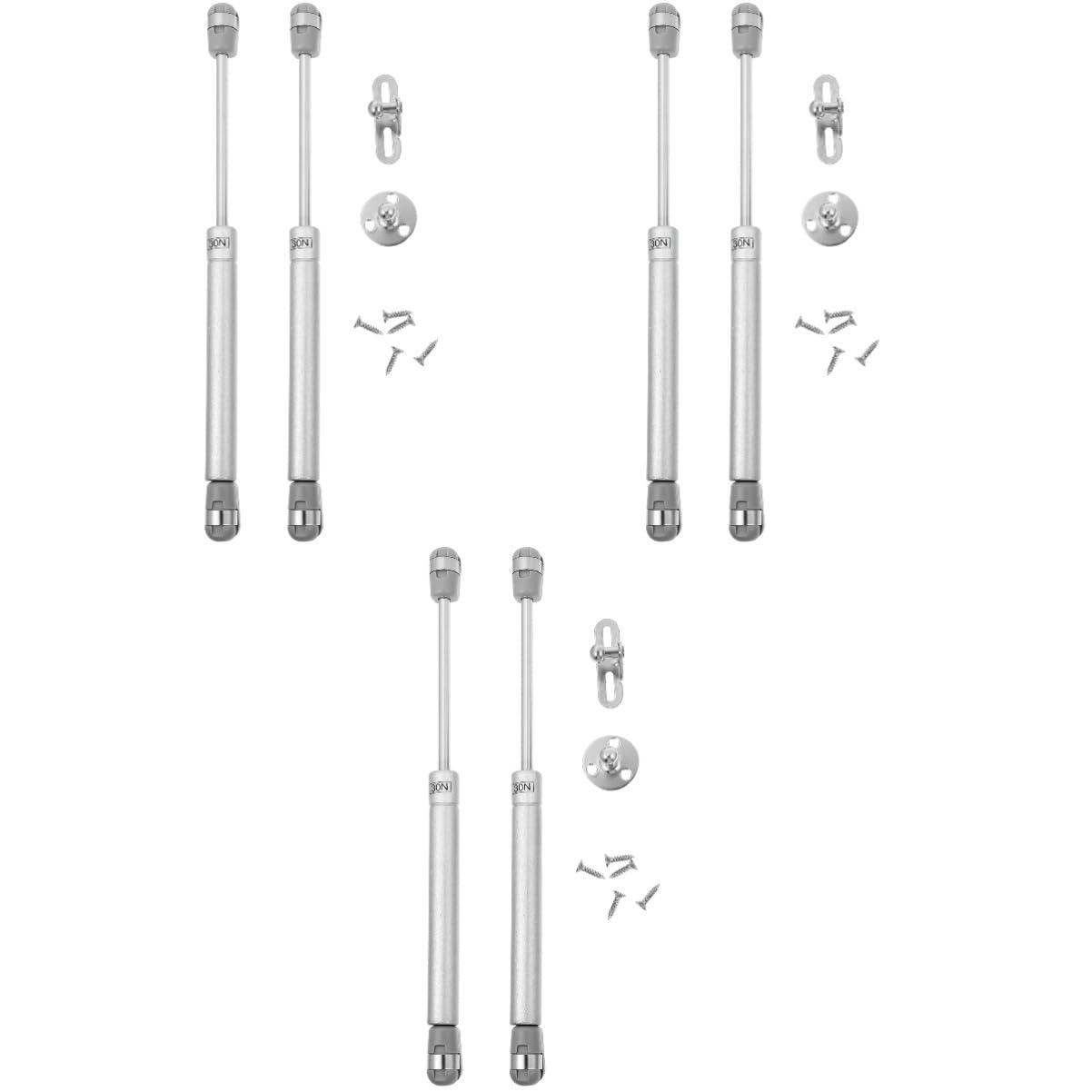 Gatuida 3 Paare Schrank-stütz Stange Schranktürscharnier Soft-Close-Gas Stützstrebe Anheben Türscharniere Für Küchenschränke Gasdruckfeder Hochleistungshalterungen Silver Rostfreier Stahl von Gatuida