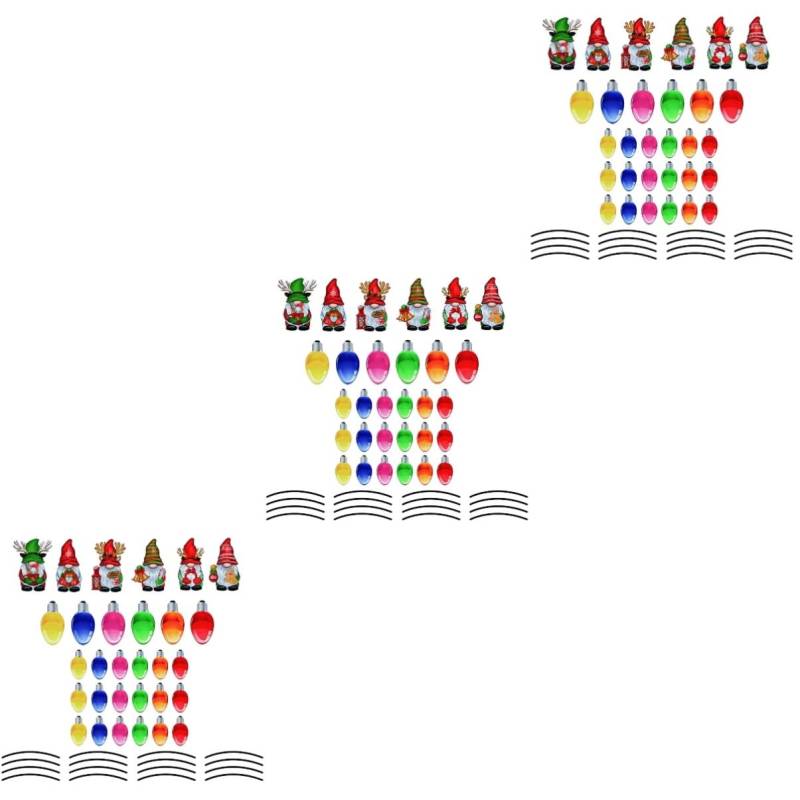 Gatuida 3 Sätze Weihnachtsbaum Lichter Auto Weihnachtsglühbirnen-magnetaufkleber Batterie Lichterkette Kühlschrankaufkleber Feenlicht Batterie- -leuchten Lichterketten Reflektierend von Gatuida