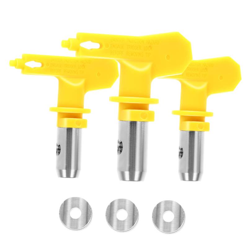 Gatuida 3St Düse Nozzle jetnozzele sprühmop sprühschirm Airbrush Set Sprühzubehör Spritzmaschinenteile Airbrush-Sprayer-Tipps Airless-Sprühspitze Tipps für Spritzpistolen Plastik Yellow von Gatuida