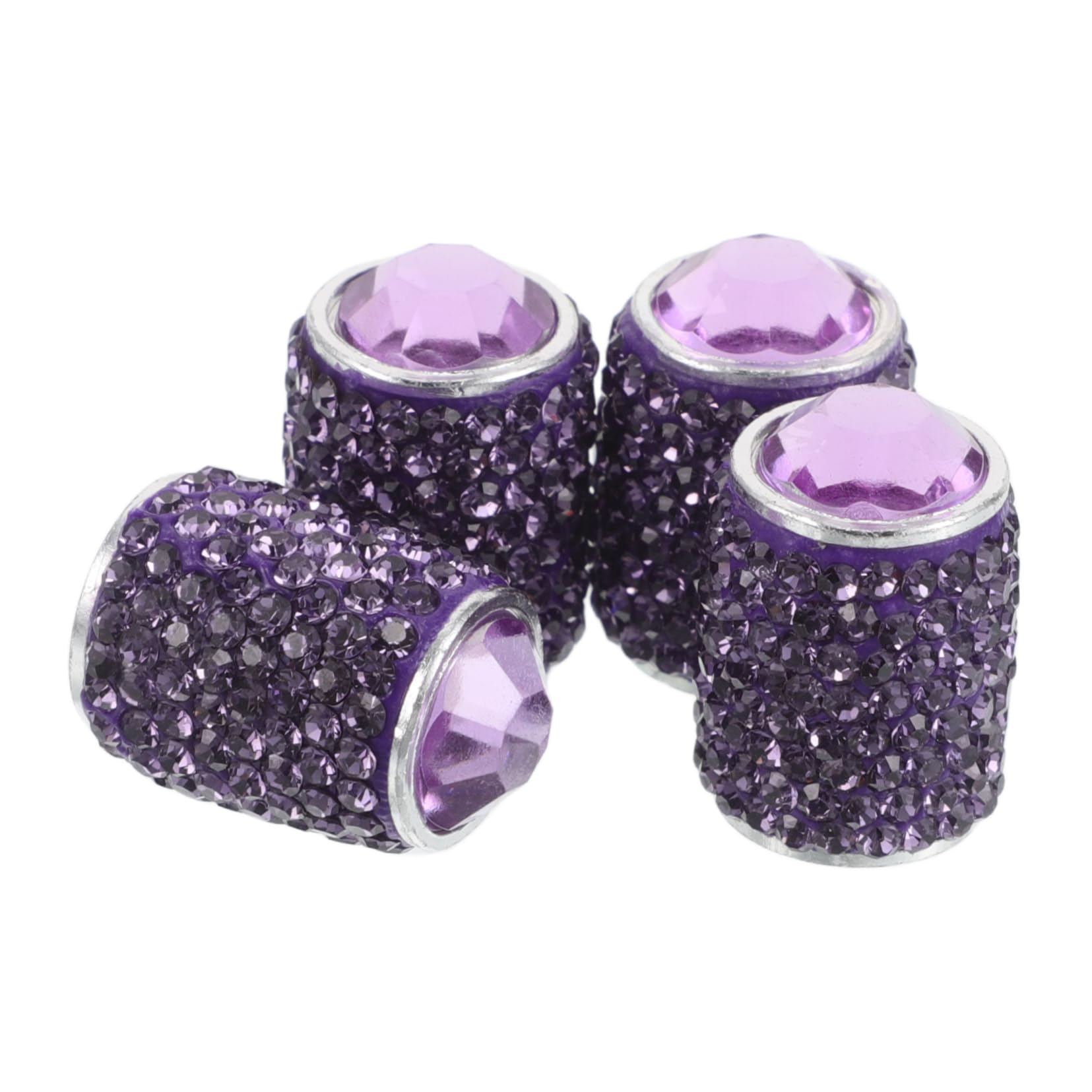 Gatuida 4 Stück Ventilkappe Autozubehör Bling Car-Bling-Accessoires Für Frauen Reifenkappen Für Autos Luftkappen Für Reifen Strass-Accessoire Fürs Auto Bling Zubehör Violet Strasssteine von Gatuida