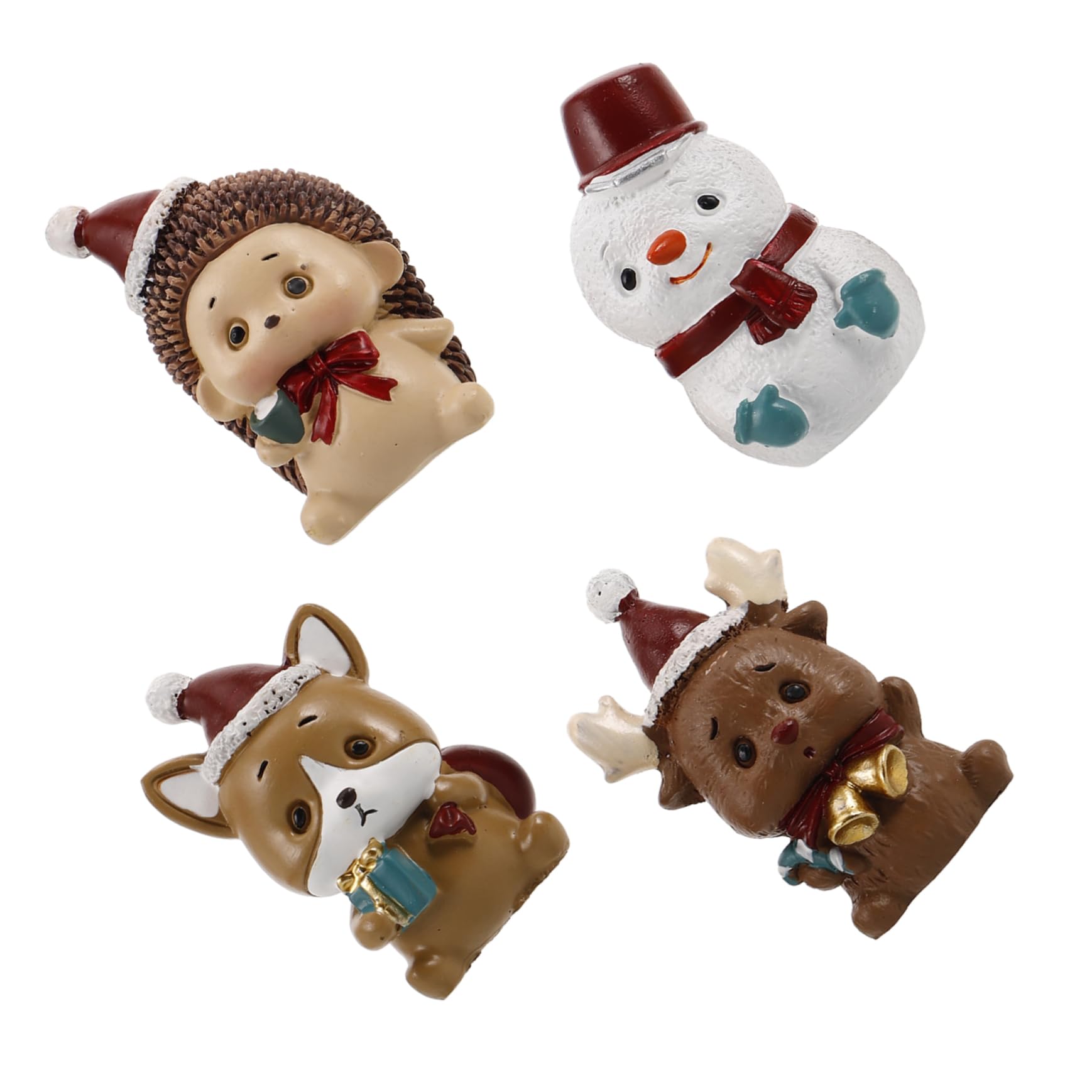 Gatuida 4 Stück Wohnmobil-Dekorationszubehör Tiere Mini Garten Weihnachtsdeko Hund Dekoration wohnaccessoires Miniatur-Weihnachtszubehör Mini-Schneemann-Zubehör Figuren Harz von Gatuida