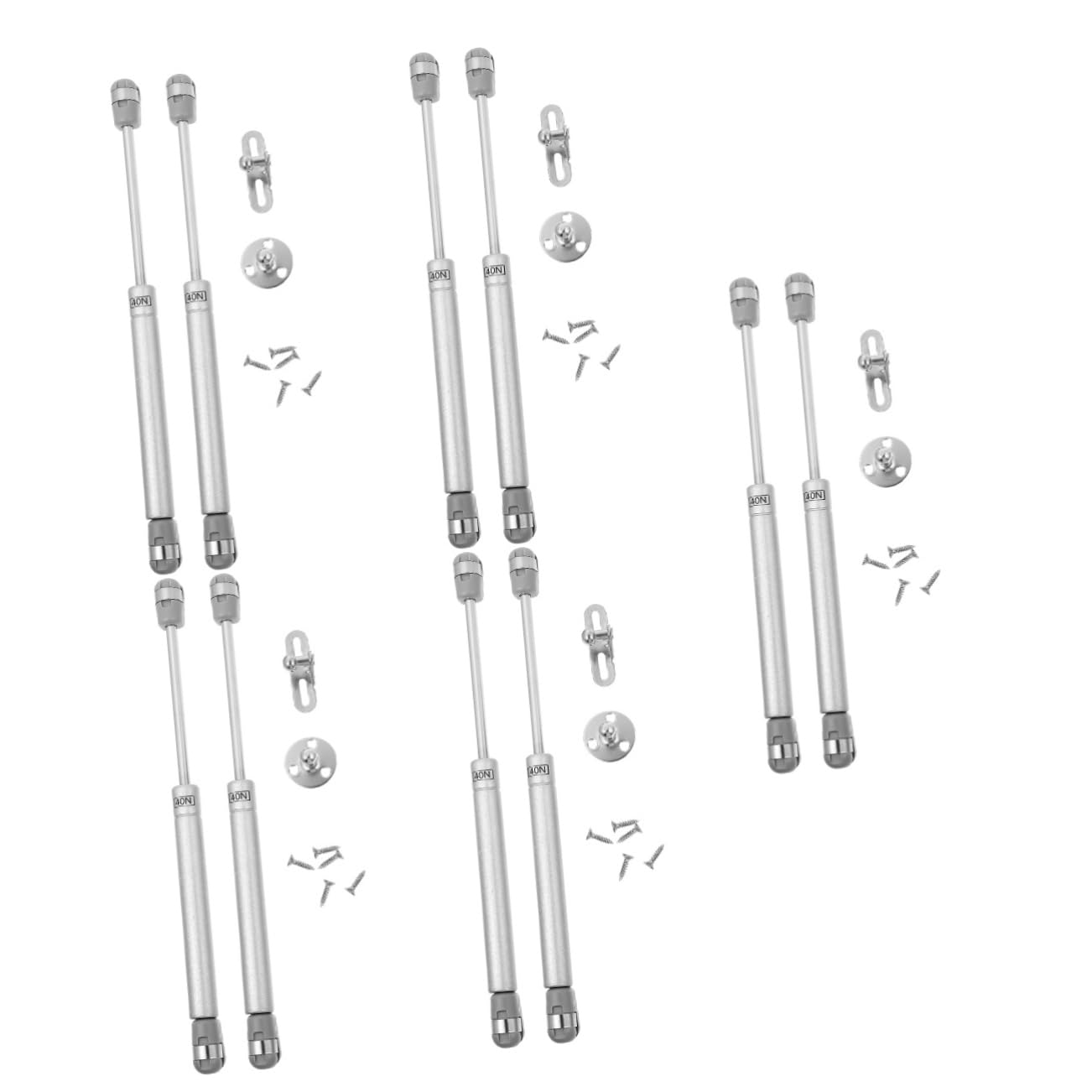 Gatuida 5 Paar Schrank Stützstange Küchenschrank Türscharniere Hydraulische Druck Stützstange Robustes Scharnier Gasfedern Mondphasen Wandbehang Gasstütze Silberner Kaltgewalzter von Gatuida