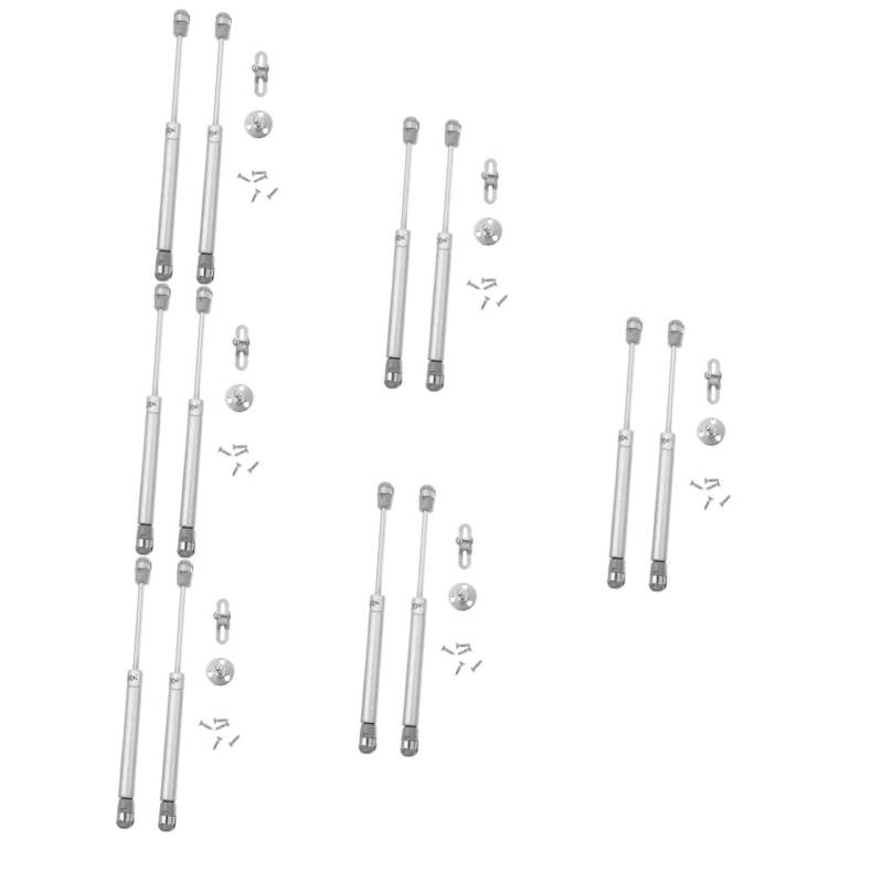 Gatuida 6 Paare Schrank-Stütz Stange Schranktürscharnier Scharniere für Küchenschränke Soft-Close-Gas Gasdruckfeder für Schranktüren Schranktürhydraulikstütze kaltgewalzter Stahl Silver von Gatuida