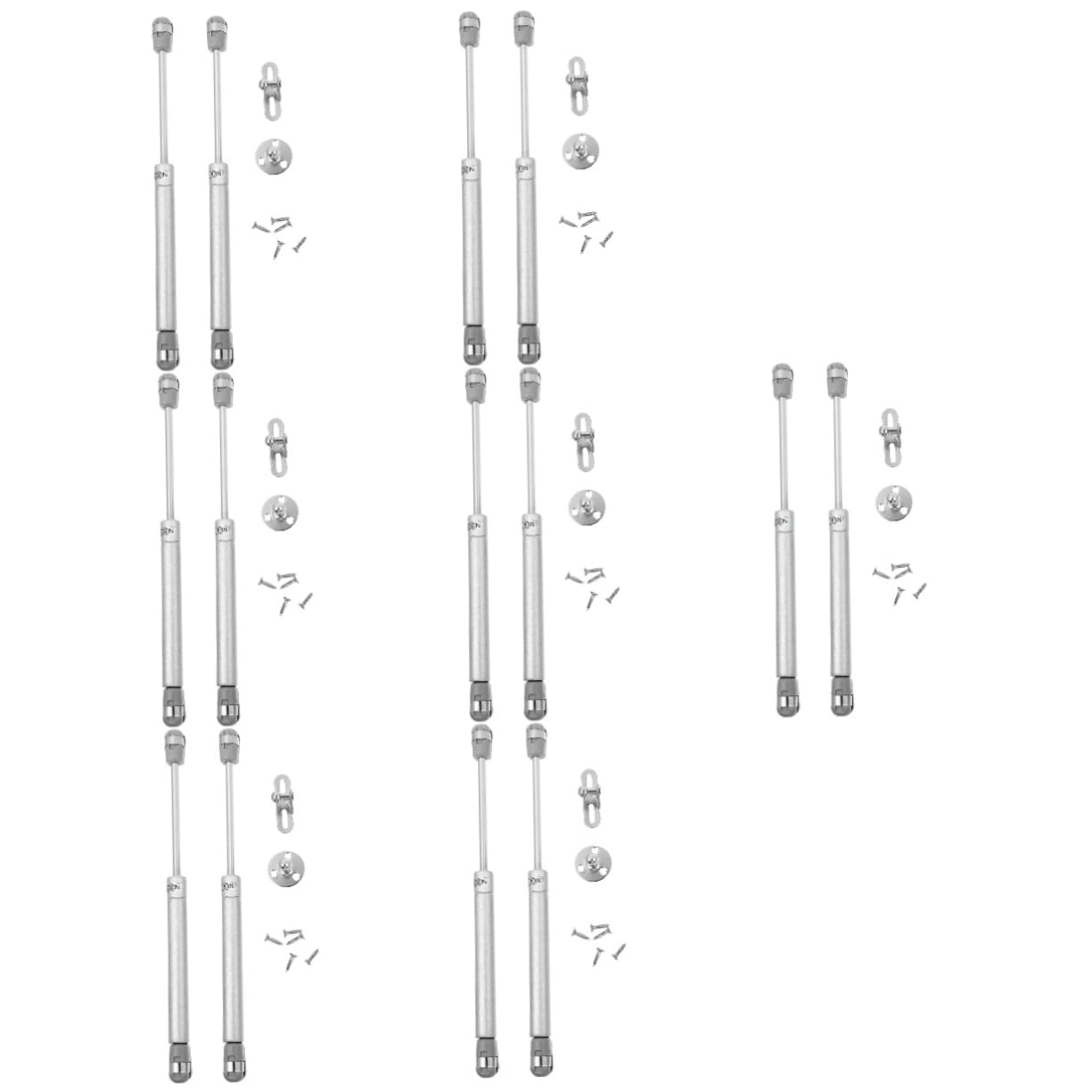 Gatuida 7 Paare Schrank-Stütz Stange Gasdruckfeder für Schranktüren Schranktürhydraulikstütze Soft-Close-Gas Hochleistungshalterungen Scharniere für Schranktüren Rostfreier Stahl Silver von Gatuida