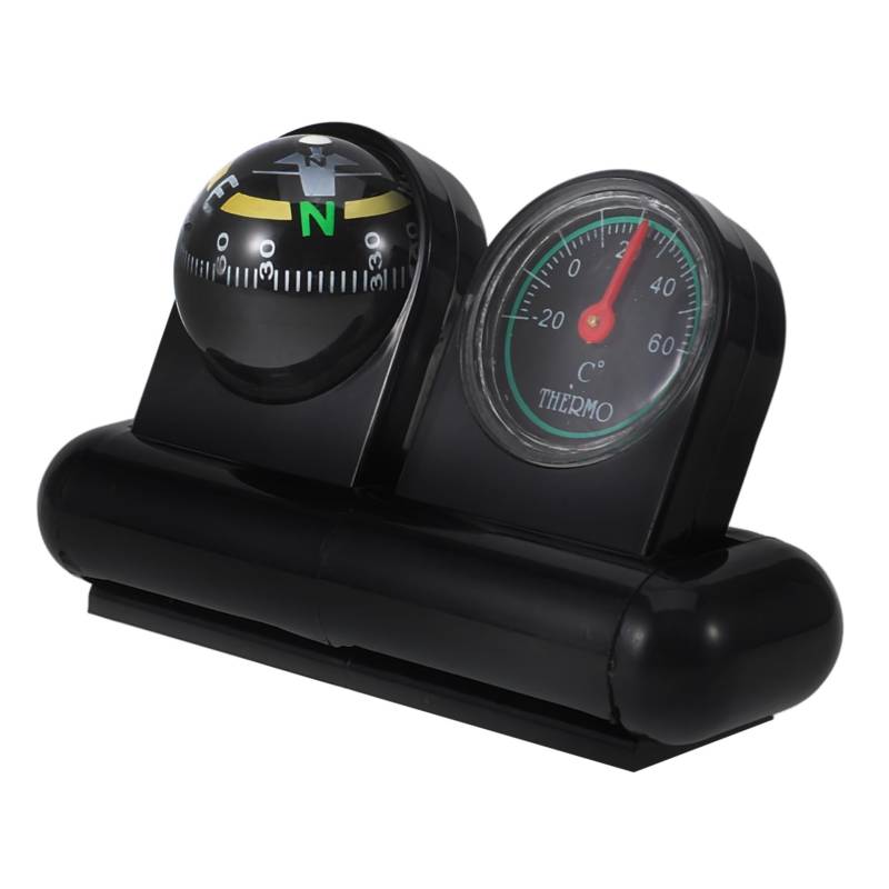 Gatuida Auto kompass Armaturenbrett-Kompass Tachometer für Auto Fahrzeug Kompass Fahrzeug Thermometer Dashboard-Kompass für Autos Kompass für die Armaturenbrettmontage Plastik Black von Gatuida