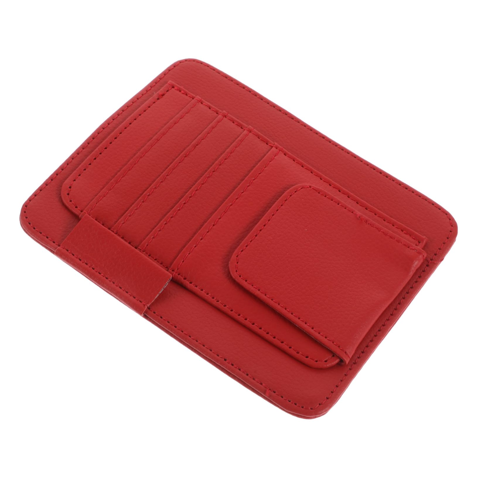 Gatuida Autobrillenclip Brillenbox Auto zubehör Auto zübehör Sonnenbrillen Halterung KFZ Brillenablage Visierbrillenclip Visier-Organizer LKW-Innenausstattung Auto-Visier-Clip PU-Leder rot von Gatuida