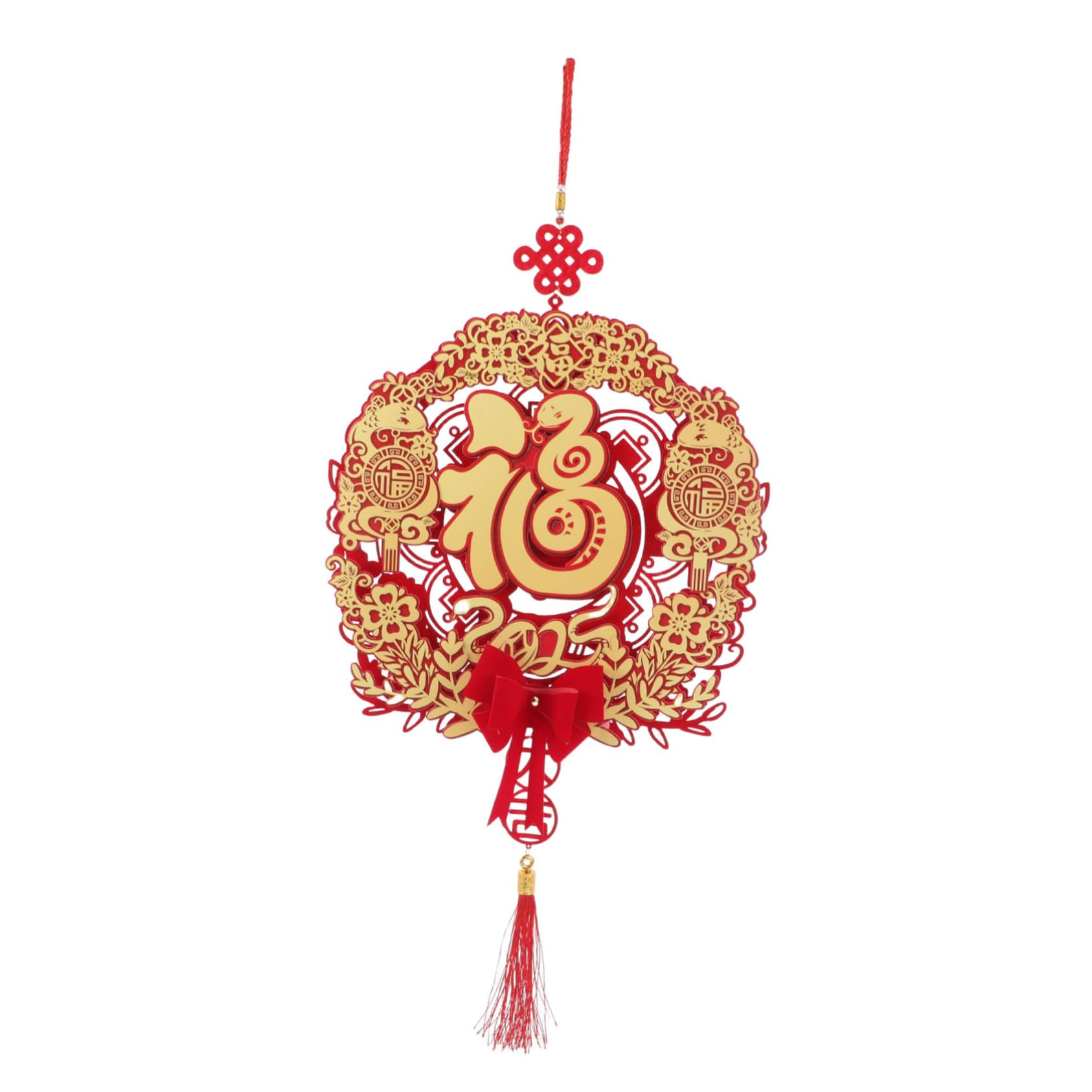 Gatuida Dekorative Anhänger für Wohnmobile Fensterfolie rote segenszeichen Samtband Glücksbringer Anhänger D Glücksornament 3D chinesischer Knoten-Fu-Charakter chinesischer Fu-Charakter 3d von Gatuida