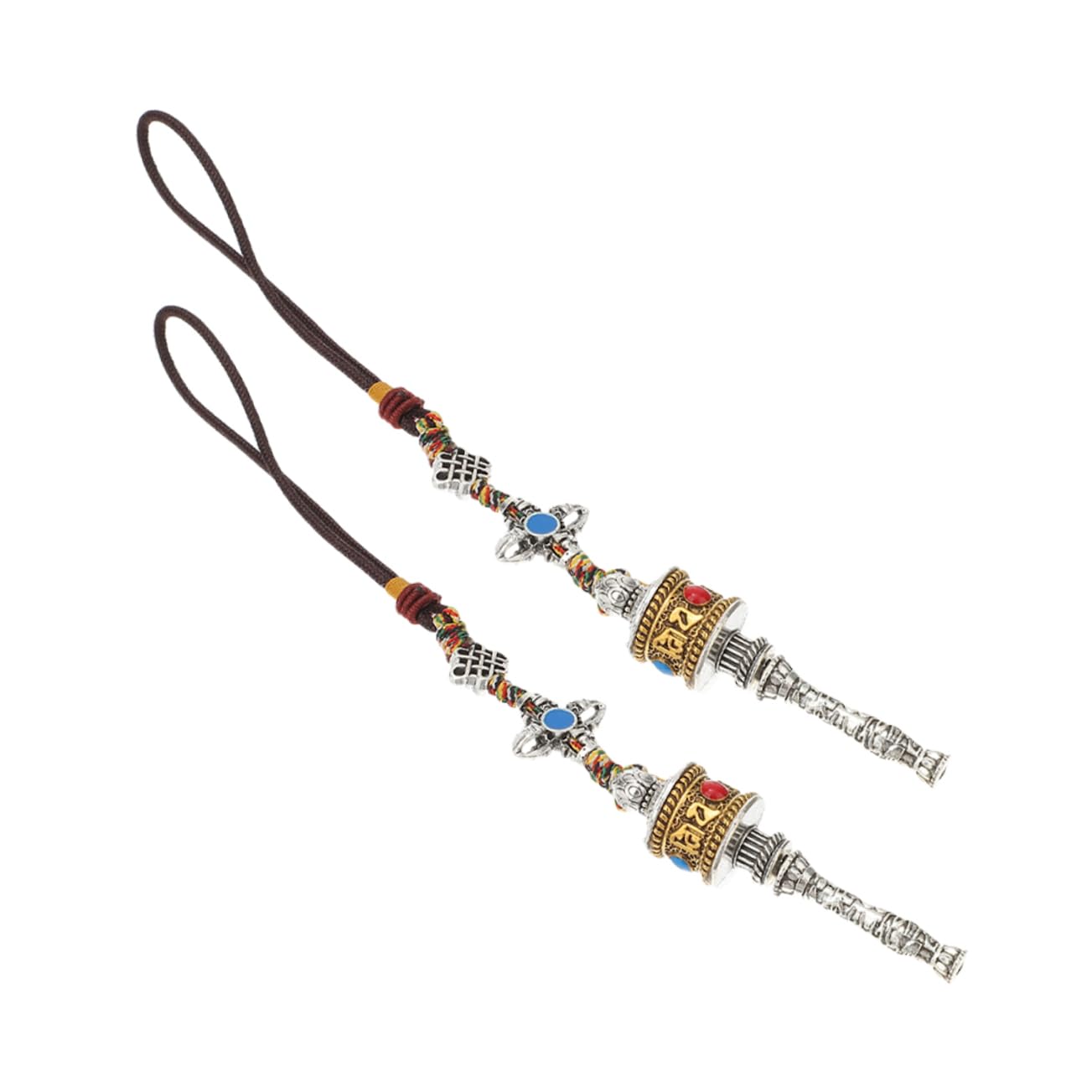 Gatuida Buddhistisches om Hum Gebetsrad Feng Shui Ornament 2stk Schlüsselanhänger Buddhismus Meditation Charm von Gatuida