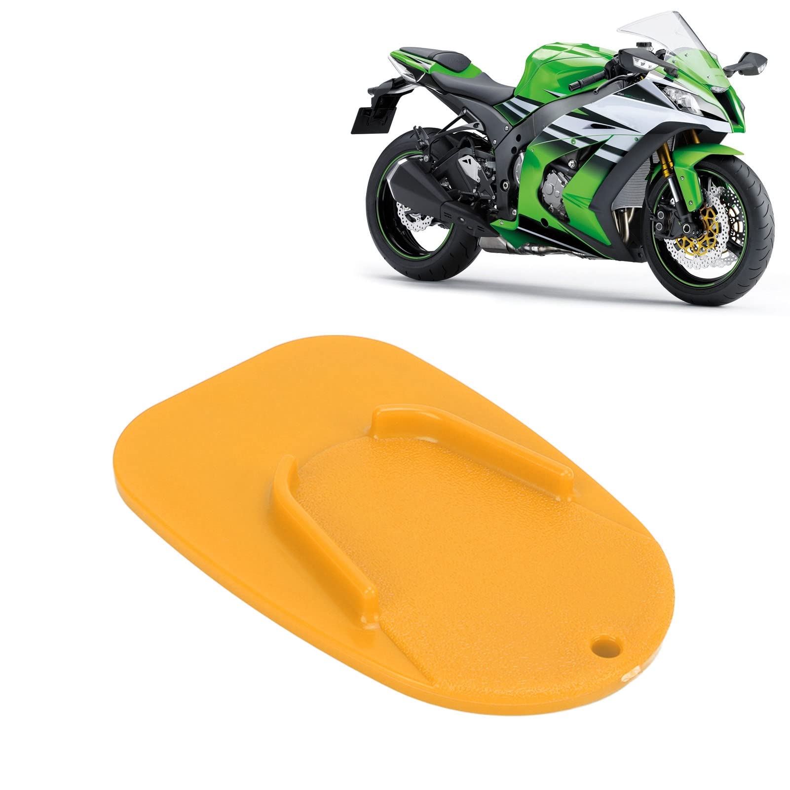 Gavigain Motorrad Kickstand Pad Fuß Seitenständer Parkplatte Seitenständer Basis ABS Ersatz für (Orange) von Gavigain