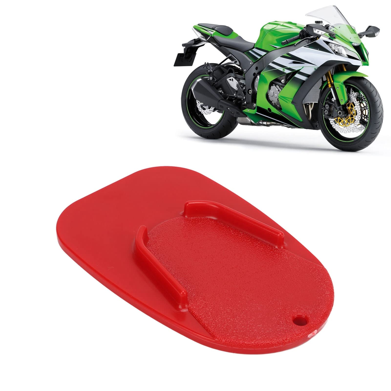 Gavigain Motorrad Kickstand Pad Fuß Seitenständer Parkplatte Seitenständer Basis ABS Ersatz für (Red) von Gavigain