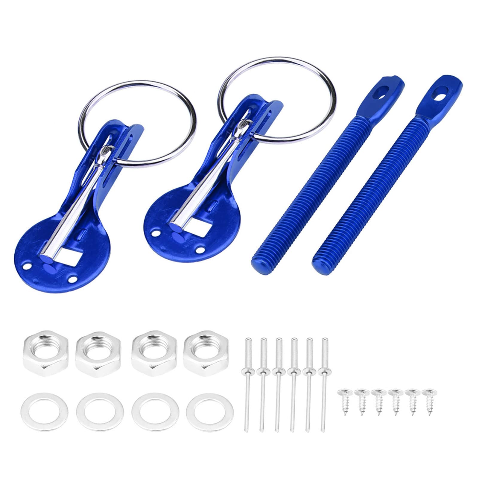 Gavigain Racing Hood Pins, Universal Motorhaube Pins Kit für Auto Aluminium Latch Catch Pin Key Locking Kit für Racing Sport Auto (blau) von Gavigain