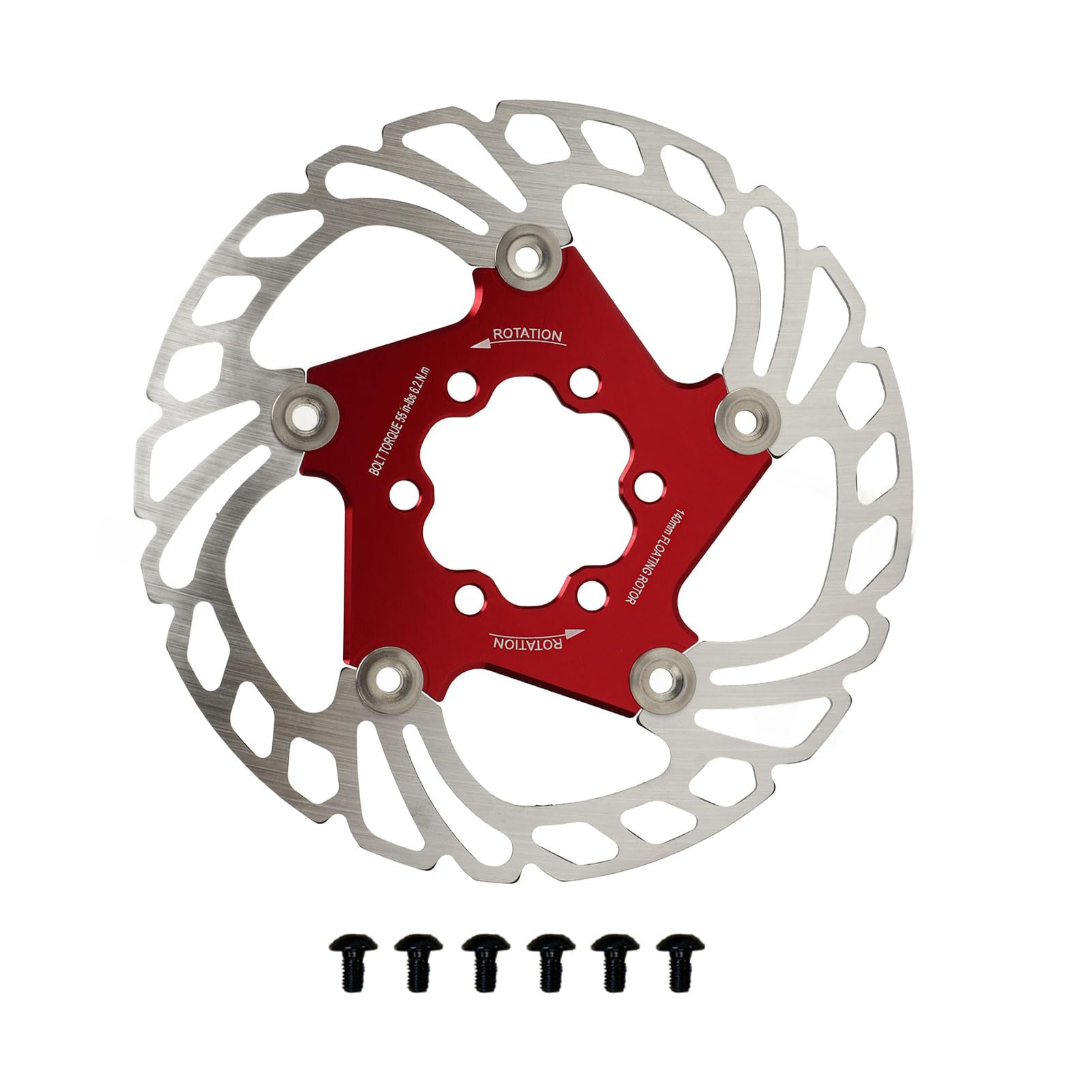 Gavigain schwimmende Bremsscheibe, 6-Loch-Rotor, fortschrittliche Kühlung, leichtes CNC-eloxiertes Aluminium und Edelstahl für Mountain-Bremsen (140mm) von Gavigain