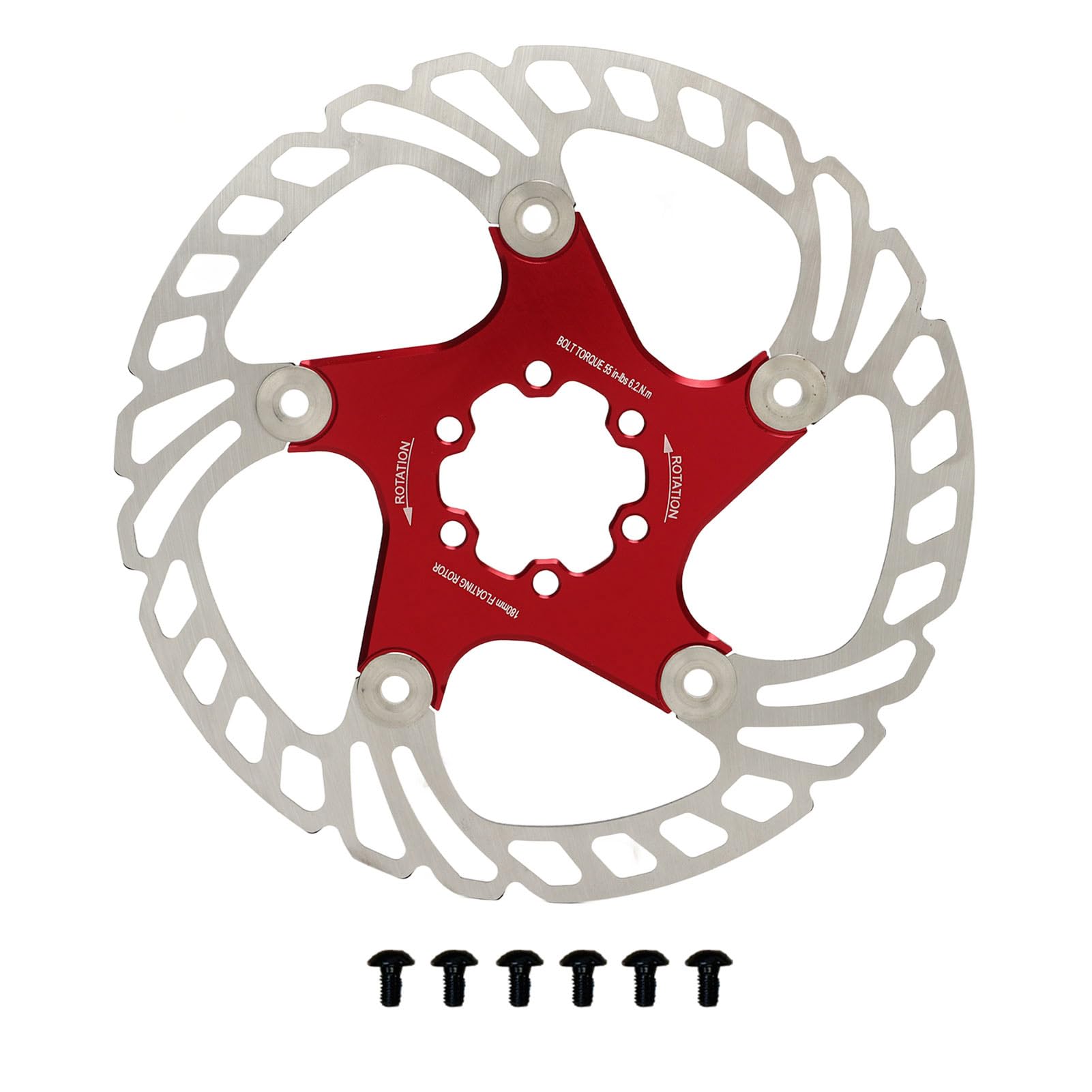 Gavigain schwimmende Bremsscheibe, 6-Loch-Rotor, fortschrittliche Kühlung, leichtes CNC-eloxiertes Aluminium und Edelstahl für Mountain-Bremsen (180mm) von Gavigain