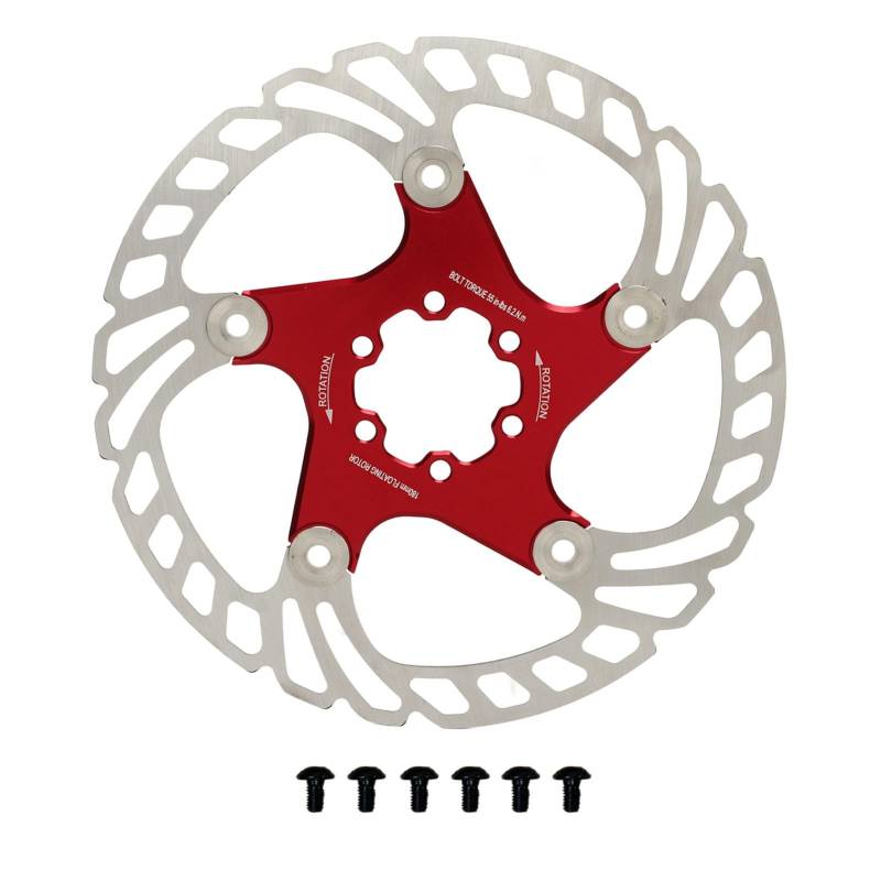 Gavigain schwimmende Bremsscheibe, 6-Loch-Rotor, fortschrittliche Kühlung, leichtes CNC-eloxiertes Aluminium und Edelstahl für Mountain-Bremsen (180mm) von Gavigain