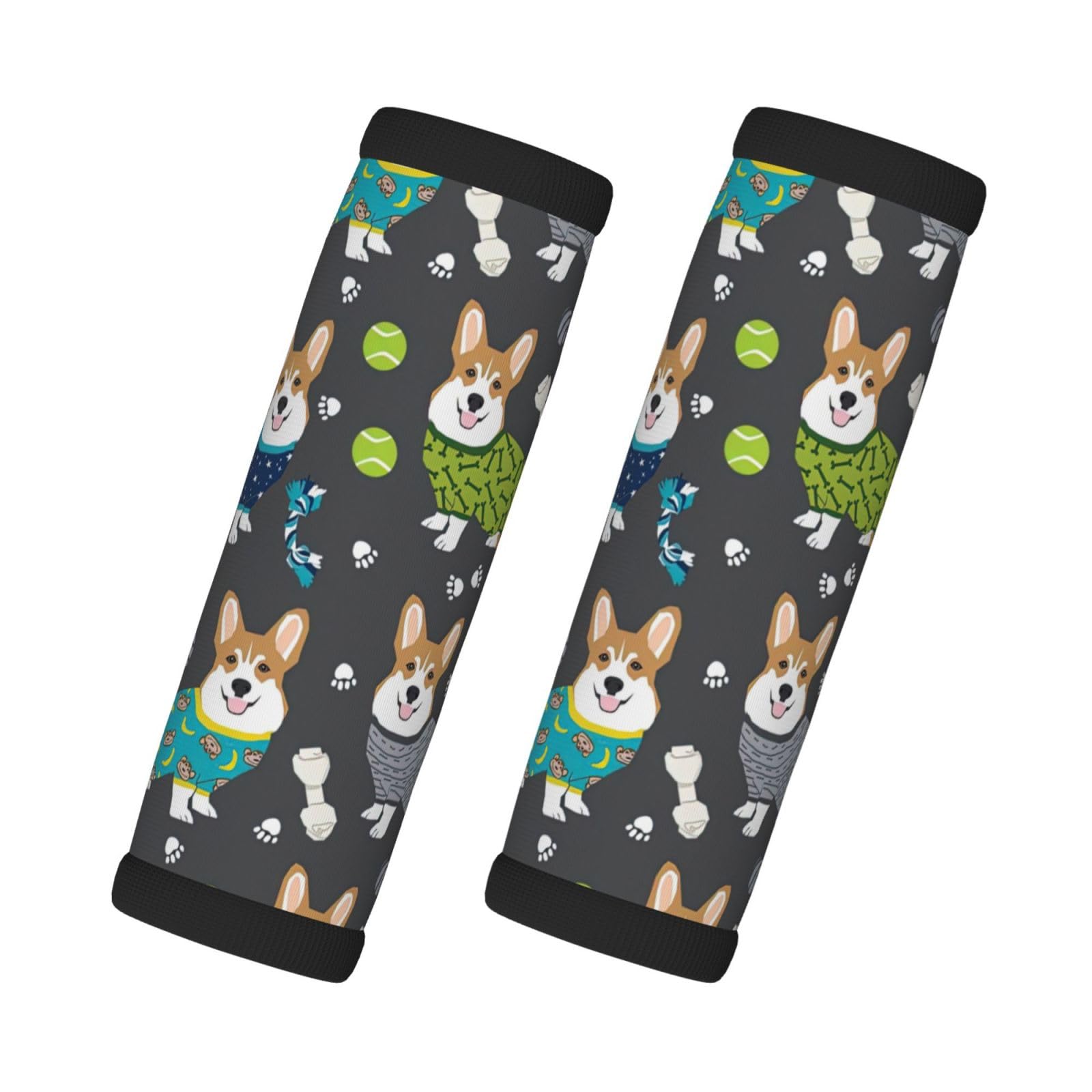 Corgi-Hunde mit hohlem Design, Gepäckgriffbandagen für Koffer, Gepäck, Handschuhe, Knopfgriff, Gepäckkoffer von GaxfjRu