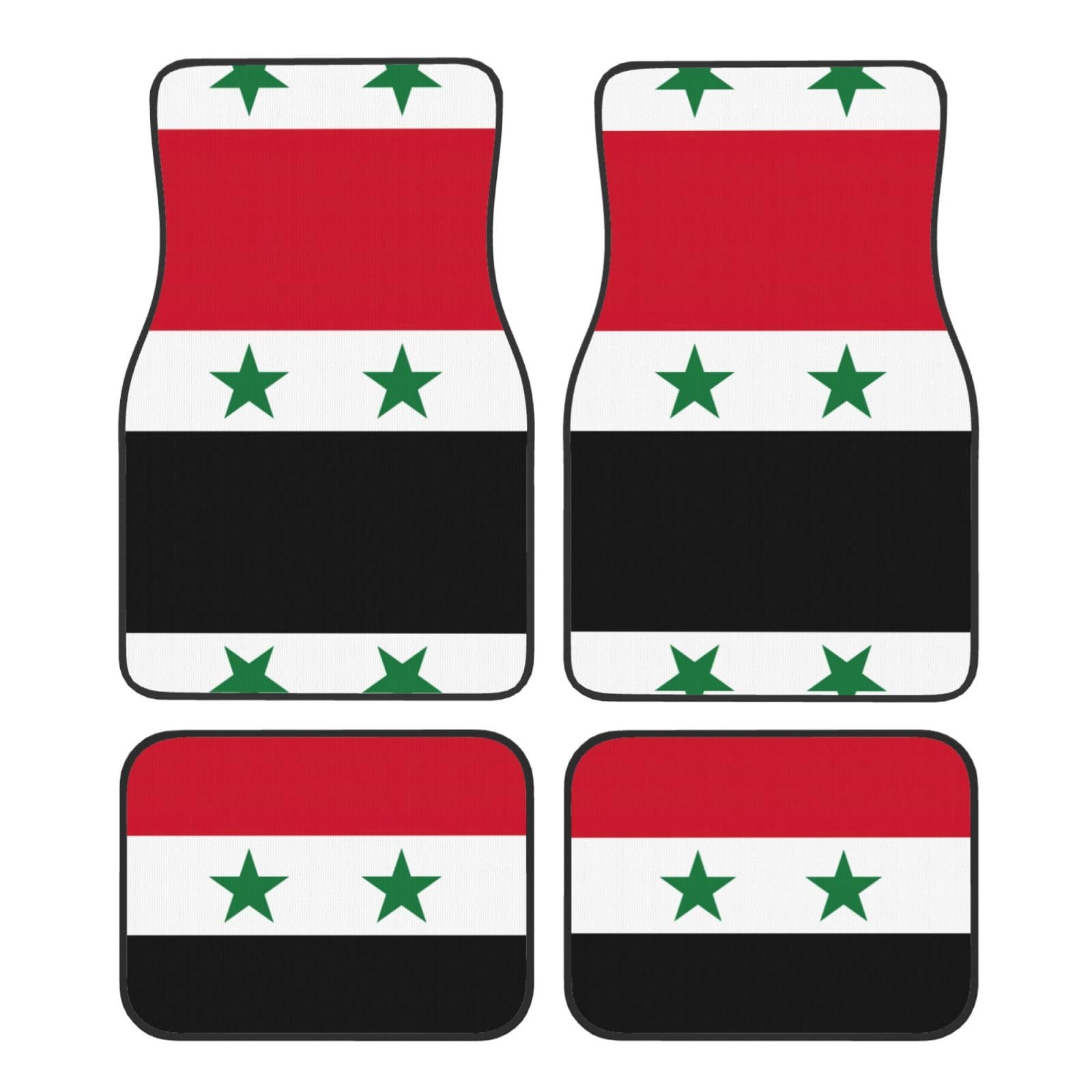 Flagge der Syrien Arabische Republik Niedliches Autozubehör Vierteiliges wasserdichtes Automatten Komplettset Autoteppich ideal für alle Jahreszeiten von GaxfjRu