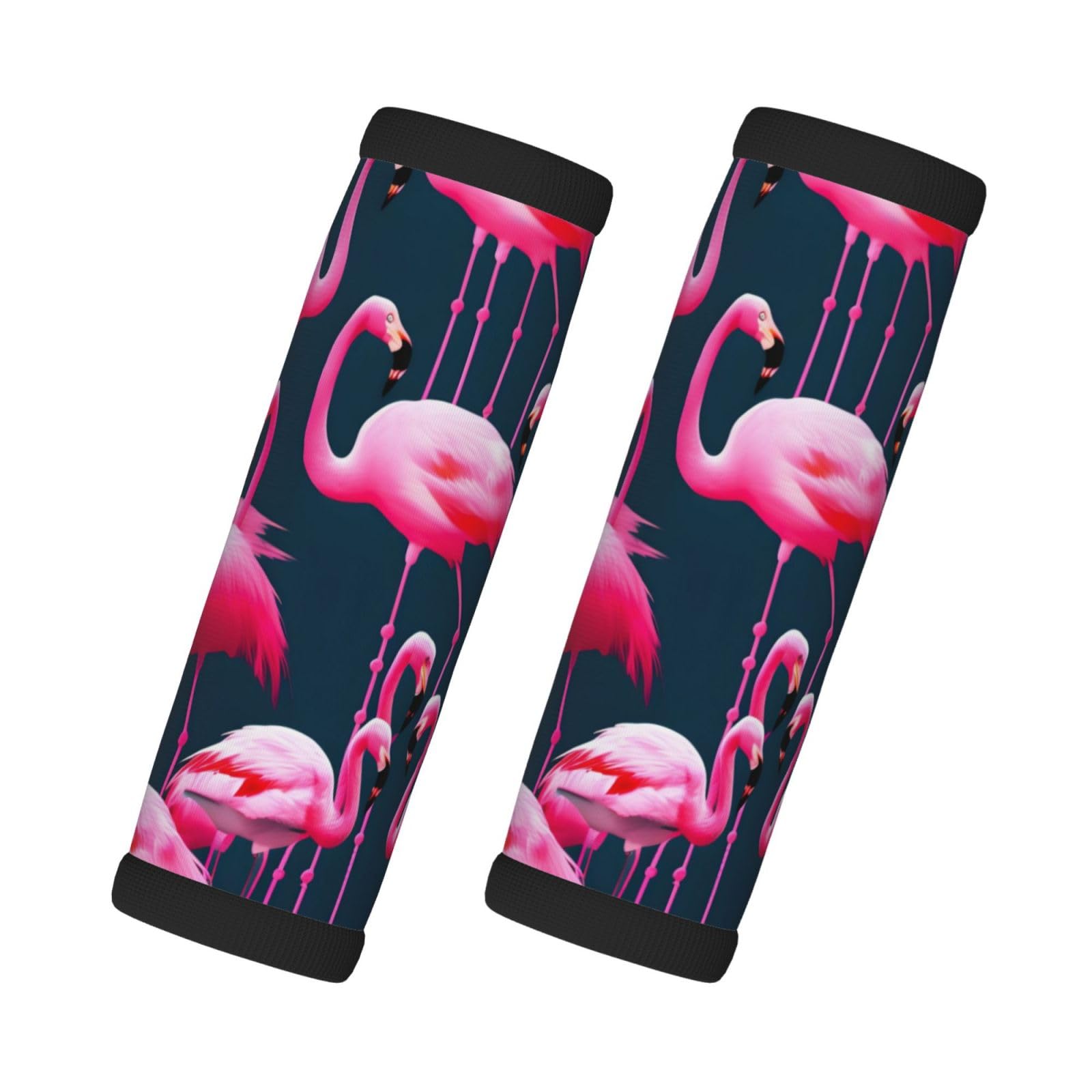 Pinke Flamingos mit hohlem Design, Gepäckgriffwickel für Koffer, Gepäck, Handschuhe, Knopfgriff, Gepäckkoffer von GaxfjRu