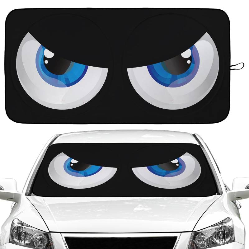 Blue Eyes Auto Windschutzscheibe Sonnenschutz Faltbarer Sonnenschutz Frontscheibe Abdeckung Sonnenblende Schutz Zubehör für LKW SUV (162,6 x 81,3 cm) von Gayruaicjz