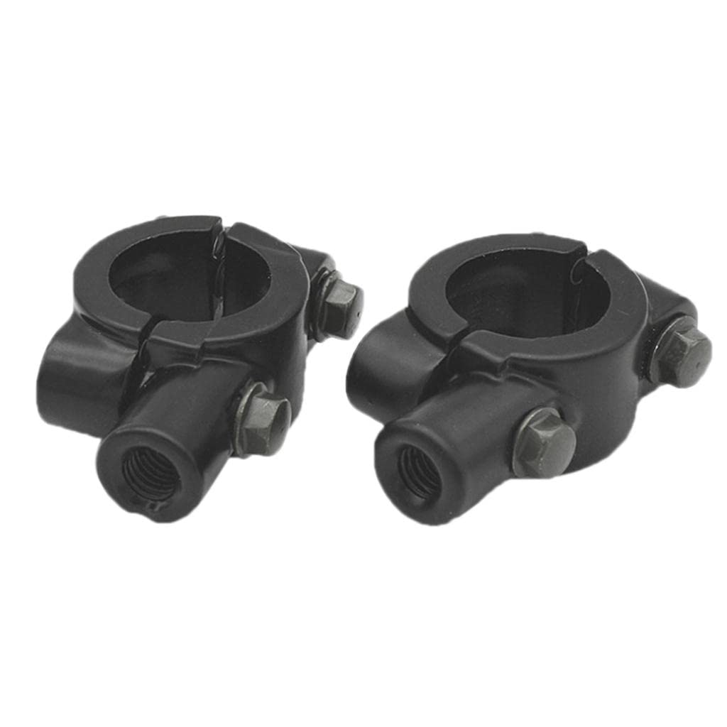 Gazechimp 1 Paar Motorrad Spiegel Halterung Klemme für 22 mm Lenker, M8/ M10 Wahlbar, Schwarz - Schwarz, M10 von Gazechimp