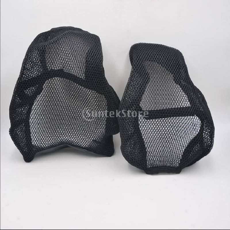 Gazechimp 2 pcs. Motorrad Mesh Sitzbezug Sitzabdekung, Atmungsaktive Elastische Solositz Abdeckung für BMW R1200GS R1200RS 2013-2018, Schwarz von Gazechimp