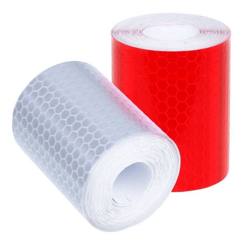 Gbloodst 2 Stück 50 mm x 3 Meter Klebeband Warnband Reflektorband Sicherheitsmarkierungsband und rot von Gbloodst