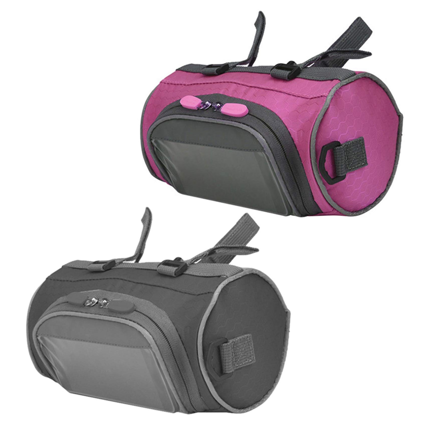 Gbloodst 2 Stück Outdoor Fahrrad Lenkertasche 5L Wasserdichte Tasche Rennrad Vorderrohr Lenkertasche Schwarz & Pink von Gbloodst