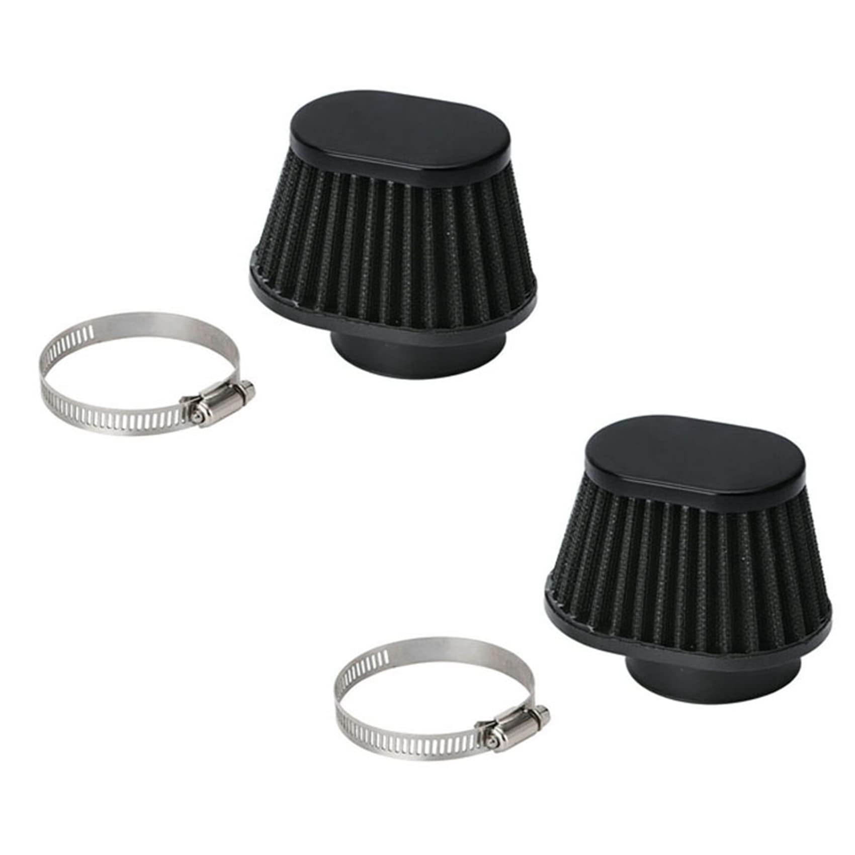 Gbloodst 2 Stück Universal Rundes Konisches Auto Motorrad Luft Filter 51mm 2 Ansaug Filter-Schwarz von Gbloodst