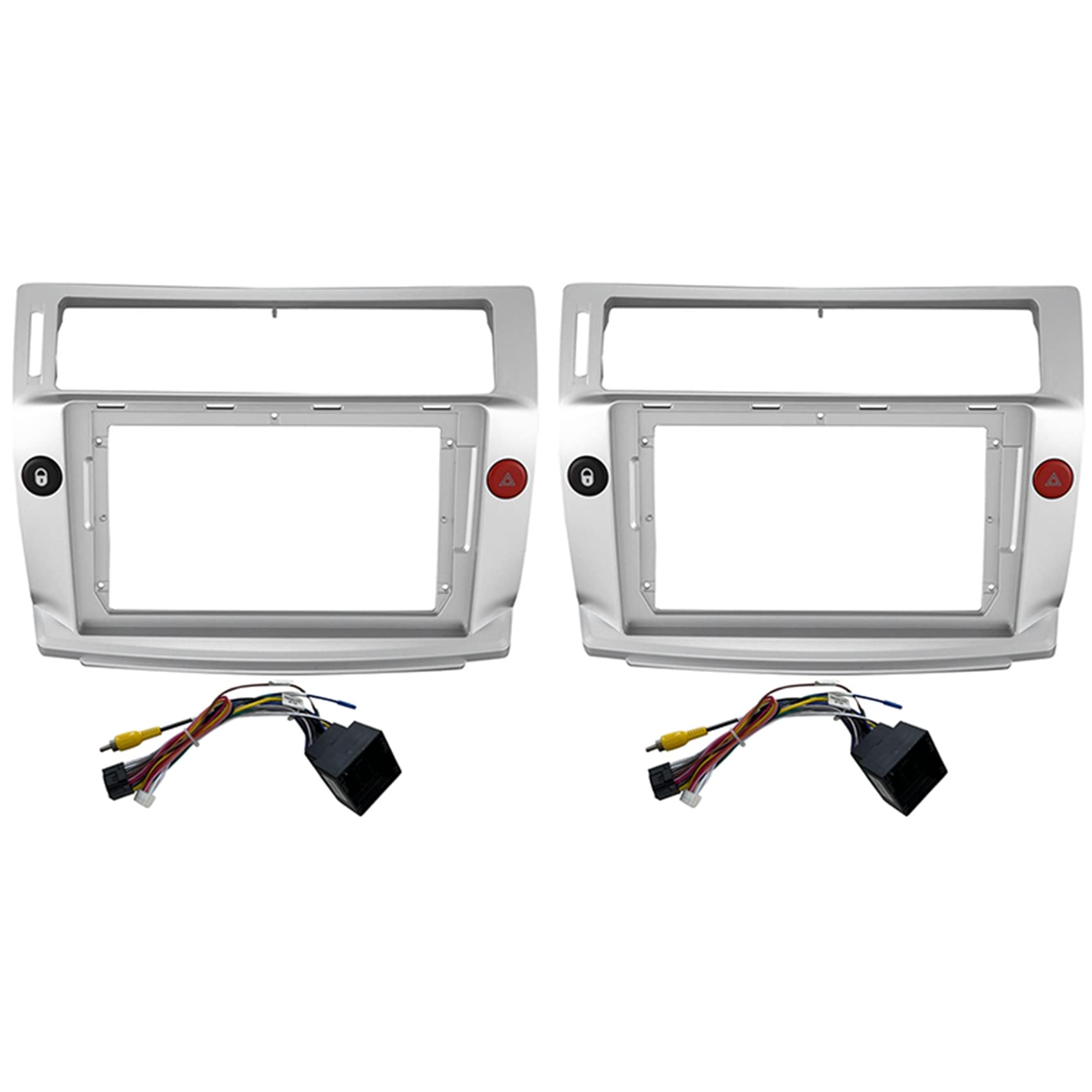 Gbloodst 2 x Autoradio Center Stereo Radio DVD GPS Platte Panel Rahmen Blende für C-Quatre C4 2004-2009 von Gbloodst