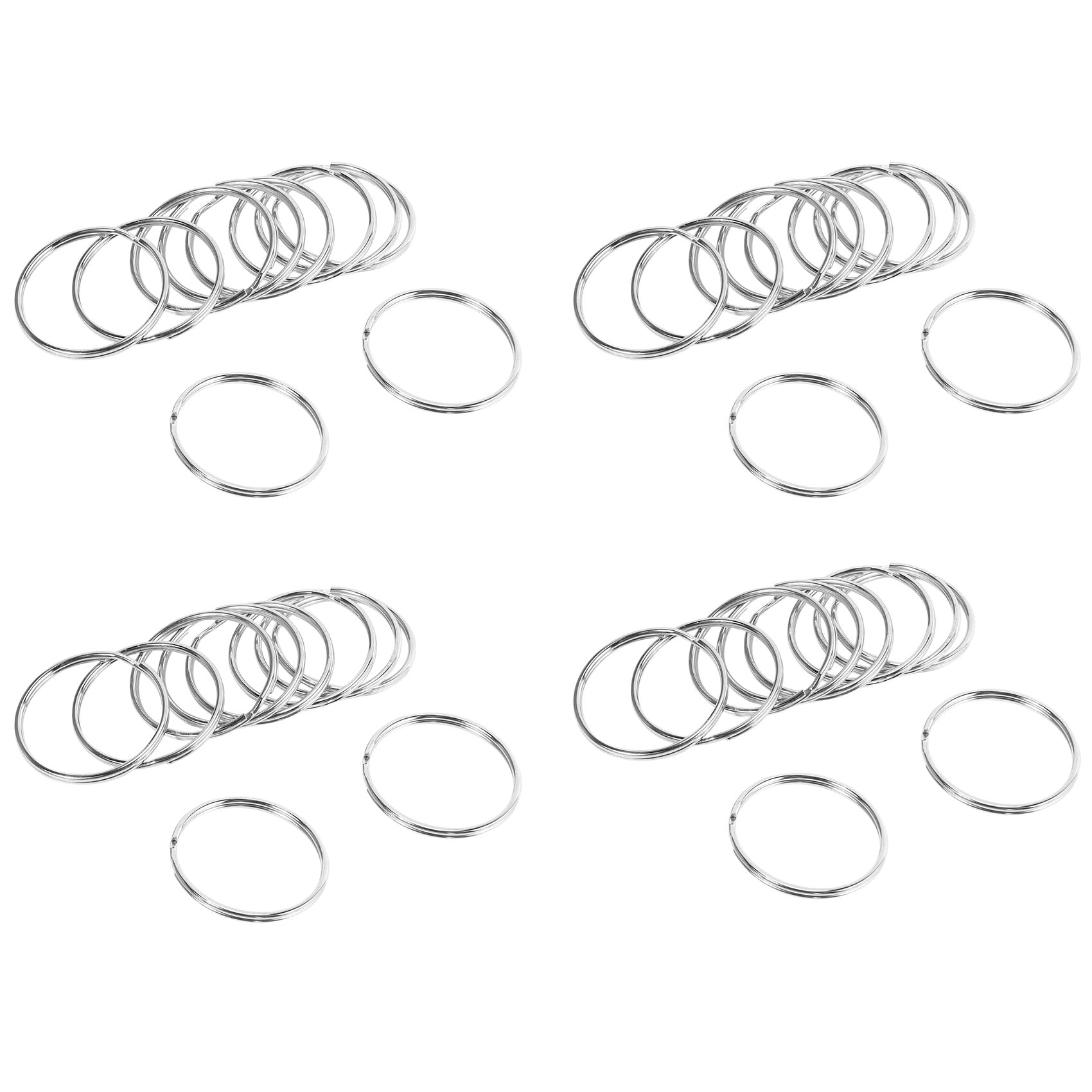 Gbloodst 40 X Qualität 50 mm Schlüssel Anhänger Split Ring Set Schwer Last Große Nickel Schlüeel Schleife Gefederte Band von Gbloodst