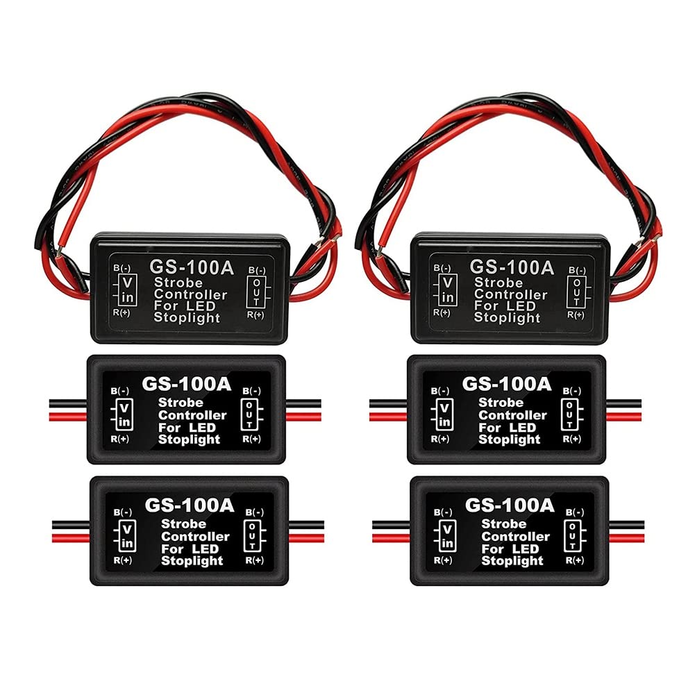 Gbloodst 6 Stück GS-100A Bremslicht Blinkmodul DC 12-24V 2A 24W High Brake Controller Rücklicht Sicherheitsabfrage Controller von Gbloodst