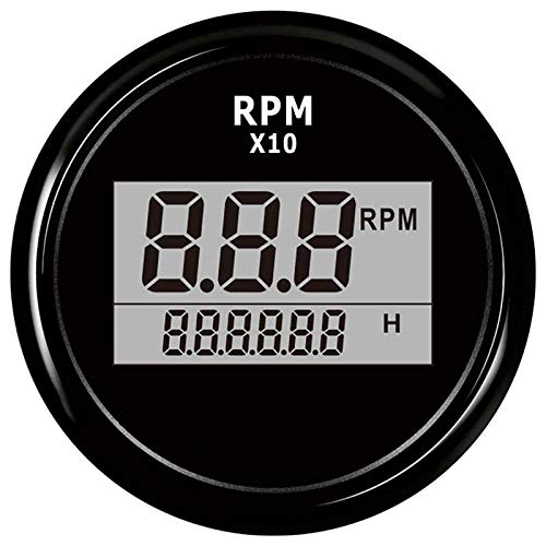 Gbloodst LED Digital Drehzahl Messer für Boote Betriebs Stunden ZäHler Marine AußEn Border RV RPM Meter Gauge von Gbloodst